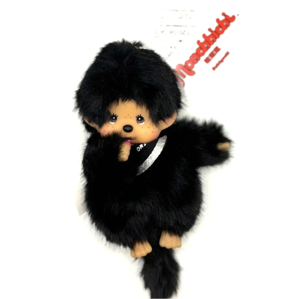 New Authentic Sekiguchi Monchhichi Color Series Black Plush Keychain - US seller